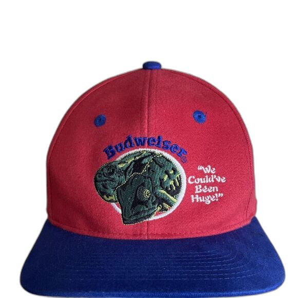 Vintage Budweiser Could've Been Huge Frogs Lizards Snapback Hat Made 1998 - Picture 1 of 5